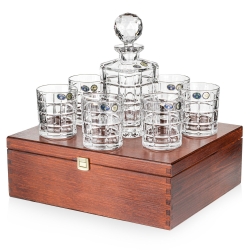 Ekskluzywny zestaw do whisky Bohemia Timesquare 6+1 w skrzynce z GRAWEREM
