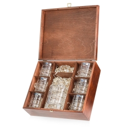 Ekskluzywny zestaw do whisky Bohemia Timesquare 6+1 w skrzynce z GRAWEREM