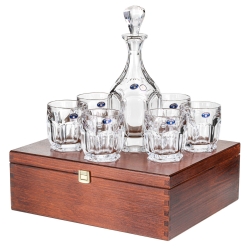 Ekskluzywny zestaw do whisky Bohemia Safari 6+1 w skrzynce z GRAWEREM
