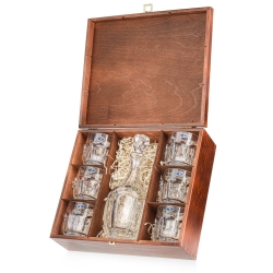 Ekskluzywny zestaw do whisky Bohemia Safari 6+1 w skrzynce z GRAWEREM