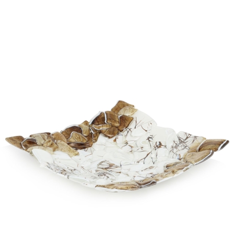 Przejdź do produktu Ekskluzywna kwadratowa szklana patera na owoce pizze 30cm "27A"