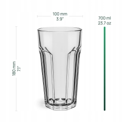 Duże szklanki do napojów Glasset ALVA XXL 630/700ml 6szt + słomki szklane Vialli Design VITA