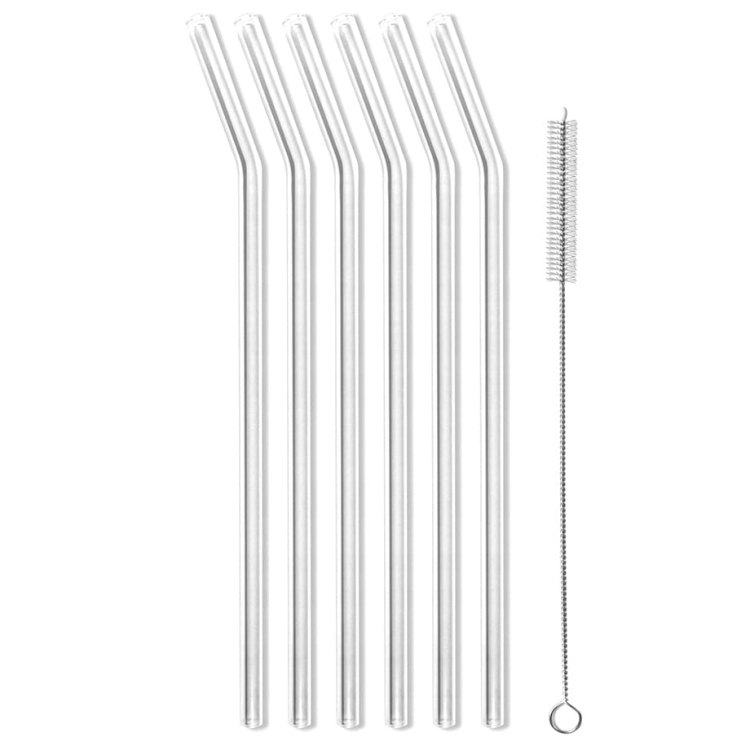 Duże szklanki do napojów Glasset ALVA XXL 630/700ml 6szt + słomki szklane Vialli Design VITA