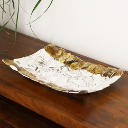 Ekskluzywna prostokątna szklana patera na owoce pizze 39cm "27A"