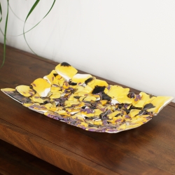 Ekskluzywna prostokątna szklana patera na owoce pizze 39cm "17"