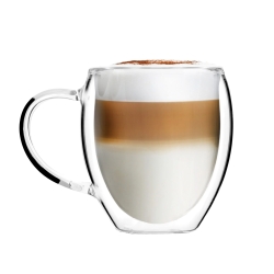 Szklanki kubki termiczne do kawy herbaty Vialli Design NOA 250ml 6szt + spodki Glasmark