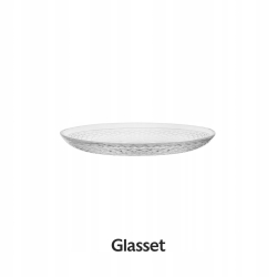 Szklany mały talerzyk na ciasto tłoczony wzór Glasset Decco ⌀ 17,5 cm