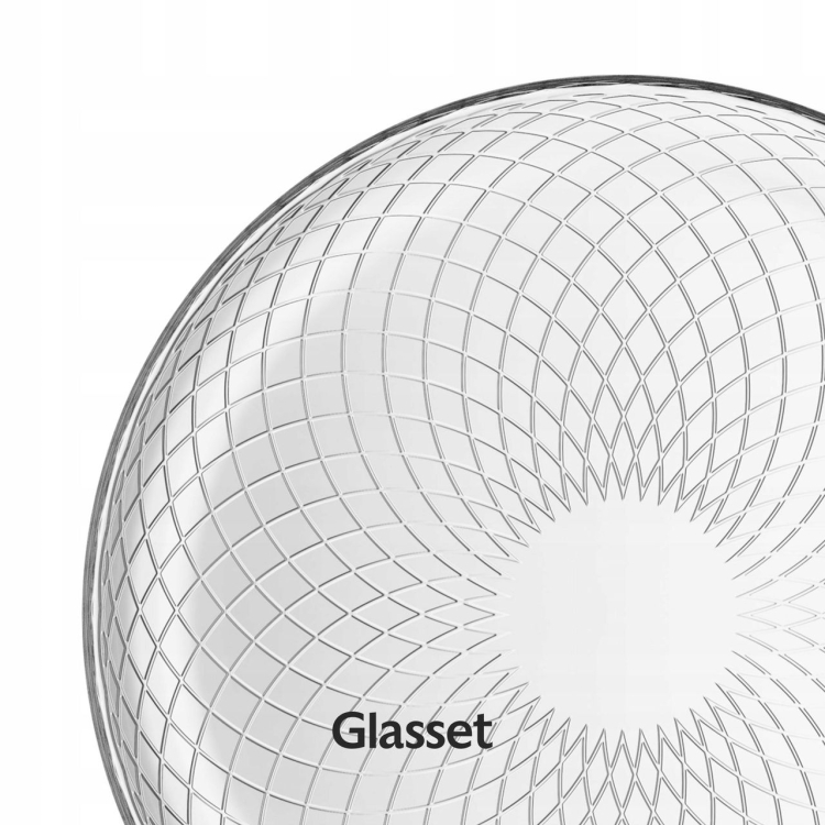 Szklany mały talerzyk na ciasto tłoczony wzór Glasset Decco ⌀ 17,5 cm