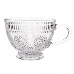 Kubki filiżanki szklane duże do kawy herbaty Altom Design DAISY 430 ml 6szt