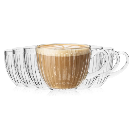 Przejdź do produktu Kubki filiżanki szklane duże do kawy herbaty Altom Design VENUS 460 ml 6szt