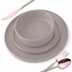 Zestaw obiadowy talerze Berlinger Haus Taupe 18 el. BH-10006