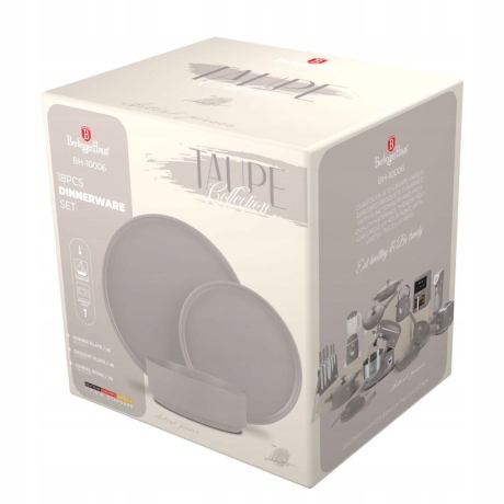 Przejdź do produktu Zestaw obiadowy talerze Berlinger Haus Taupe 18 el. BH-10006
