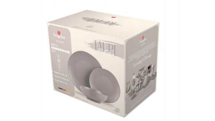 Zestaw obiadowy talerze Berlinger Haus Taupe 18 el. BH-10023