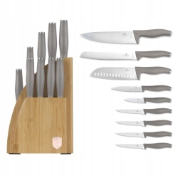 Komplet noże w stojaku Bamboo Berlinger Haus Taupe 10 el. BH-3122