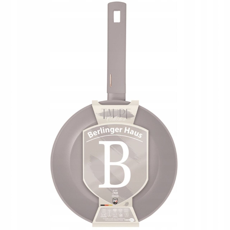 Patelnia tradycyjna nieprzywierająca Berlinger Haus Taupe 24 cm BH-8083
