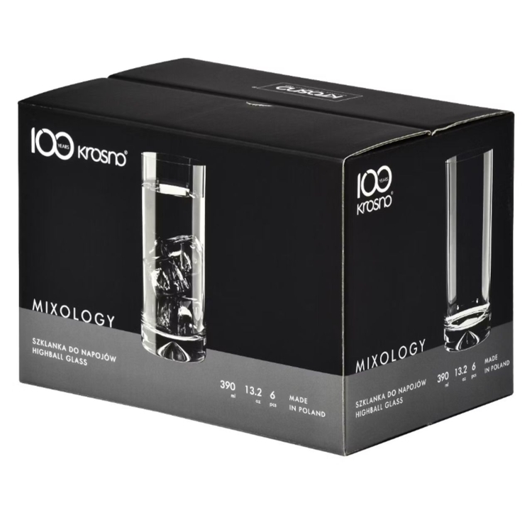 Duże szklanki do napojów, wody, soku KROSNO Mixology 300/390ml