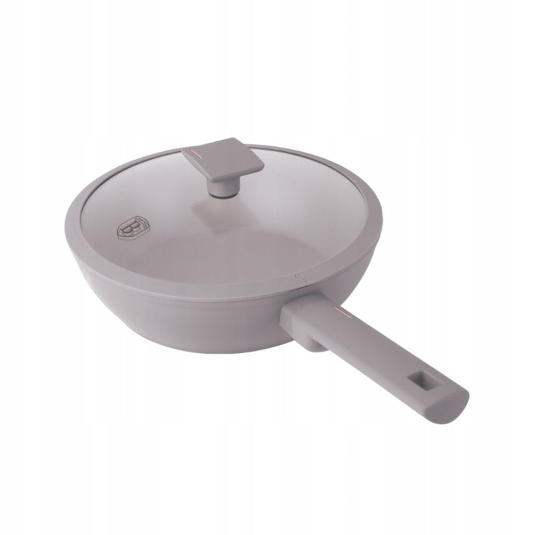 Patelnia głęboka z pokrywką Berlinger Haus Taupe 24cm BH-8092