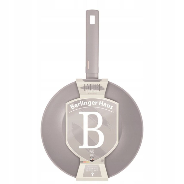Patelnia głęboka Wok nieprzywierająca Berlinger Haus Taupe 28cm BH-8093