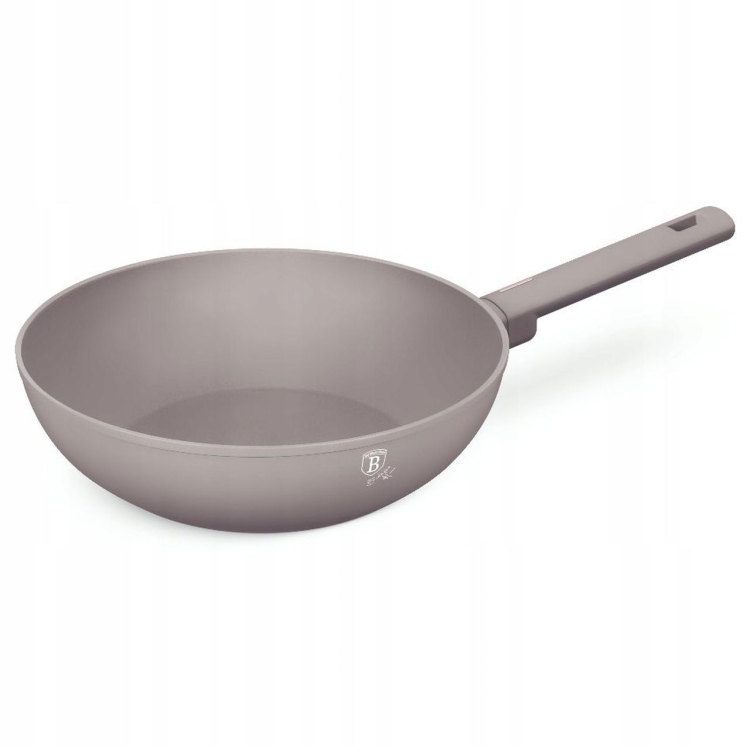 Patelnia głęboka Wok nieprzywierająca Berlinger Haus Taupe 28cm BH-8093