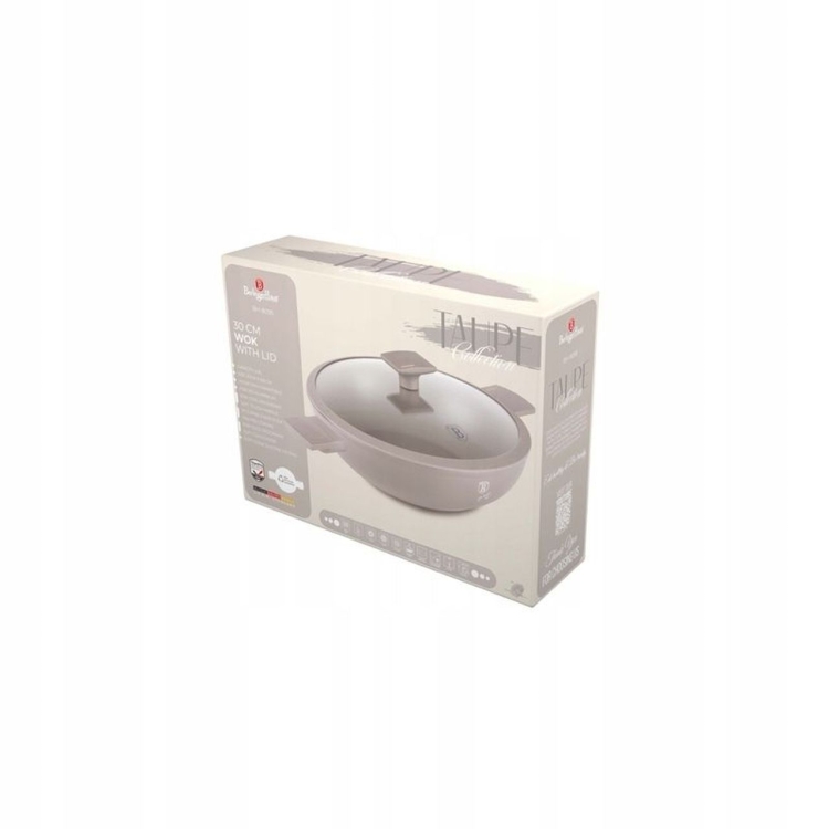 Patelnia głęboka Wok z pokrywką Berlinger Haus Taupe 30cm BH-8095