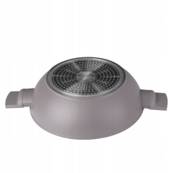 Patelnia głęboka Wok z pokrywką Berlinger Haus Taupe 30cm BH-8095