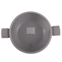 Patelnia głęboka Wok z pokrywką Berlinger Haus Taupe 30cm BH-8095