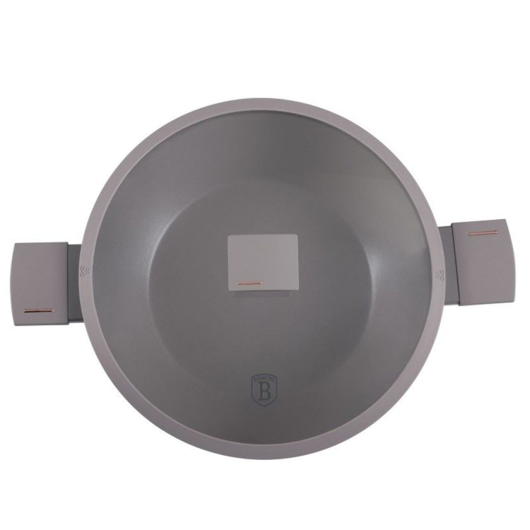Patelnia głęboka Wok z pokrywką Berlinger Haus Taupe 30cm BH-8095