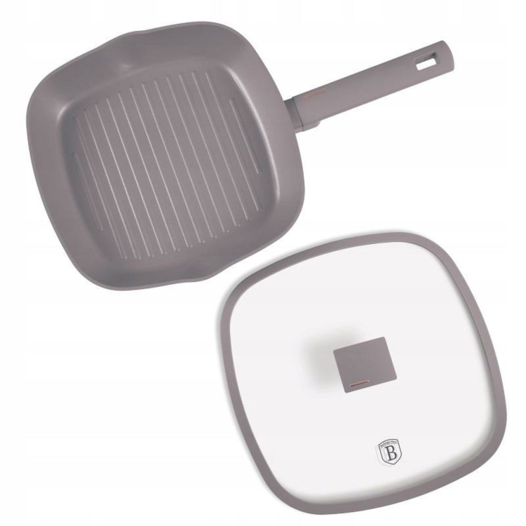 Patelnia grillowa z pokrywką Berlinger Haus Taupe 28cm BH-8097