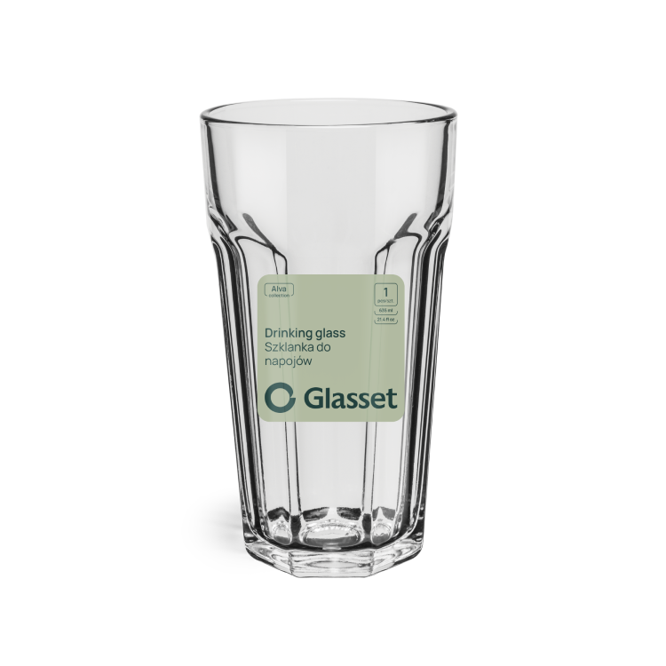 Duże szklanki do napojów Glasset ALVA XXL 630/700ml 6szt + słomki szklane Vialli Design VITA