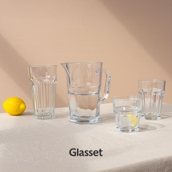 Duże szklanki do napojów Glasset ALVA XXL 630/700ml 6szt + słomki szklane Vialli Design VITA