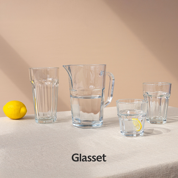Duże szklanki do napojów Glasset ALVA XXL 630/700ml 6szt + słomki szklane Vialli Design VITA