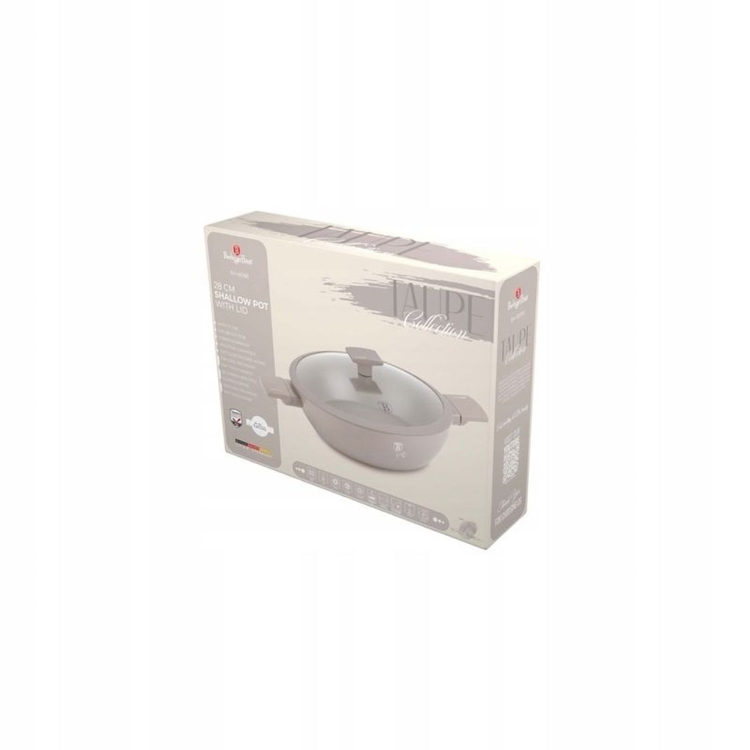 Garnek tradycyjny z pokrywką 28cm 3,8L Berlinger Haus Taupe BH-8098