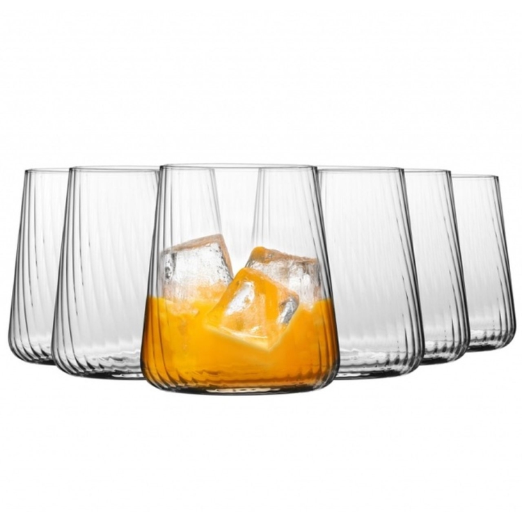 Szklanki ryflowane / karbowane z OPTYKIEM KROSNO Avant-Garde LUMI niskie do napojów 430 ml 6 szt.