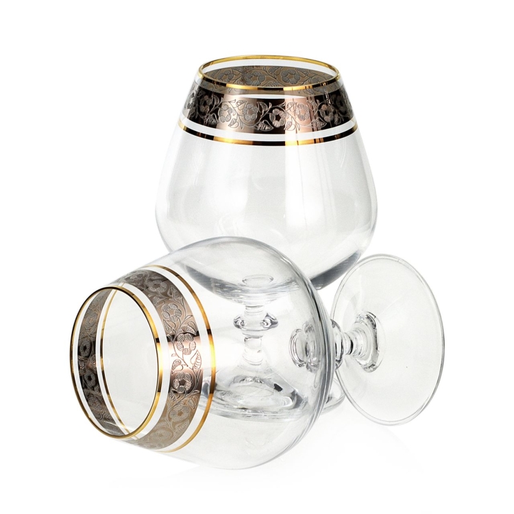 Ekskluzywne kieliszki do koniaku złoto platyna 400ml