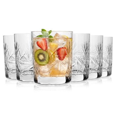 Przejdź do produktu Kryształowe szklanki soft drink do soku, wody ZAWIERCIE Młynek 180 ml 6 szt.