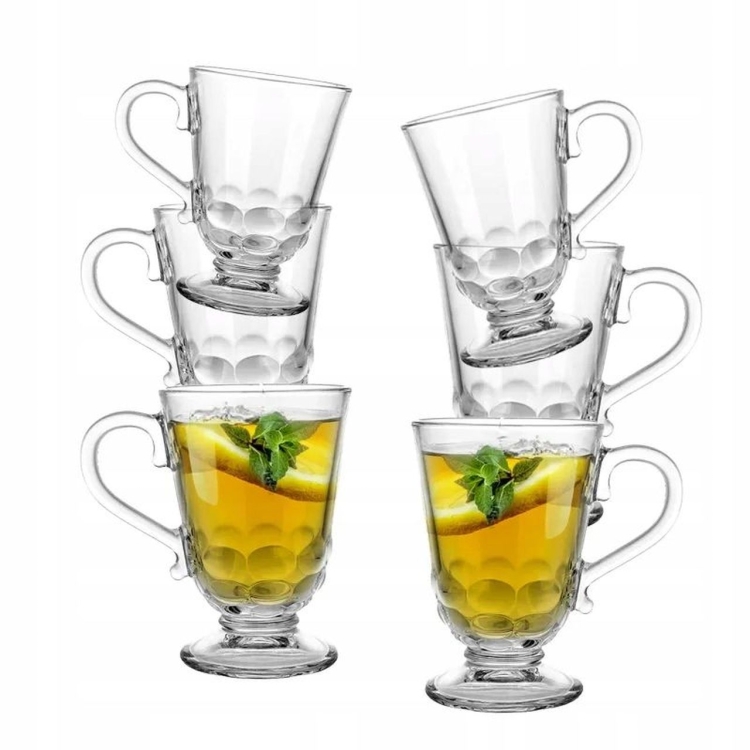 Szklanki z uchem KUBKI do latte Altom Design SIENA KORALE 320 ml 6szt