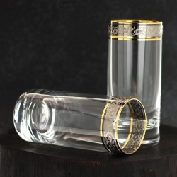 Ekskluzywne szklanki long drink złoto platyna 390ml