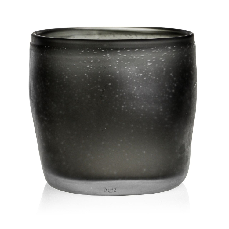 Ekskluzywny ręcznie robiony Wazon szklany na kwiaty czarny HANDMADE 21 cm