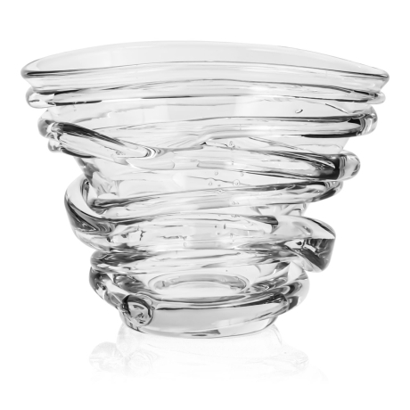 Przejdź do produktu Ekskluzywny ręcznie robiony Wazon szklany na kwiaty bezbarwny HANDMADE 16 cm