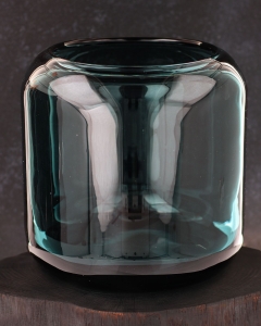 Ekskluzywny ręcznie robiony Wazon szklany na kwiaty zielony HANDMADE 23 cm - 2 GATUNEK