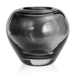 Ekskluzywny ręcznie robiony Wazon szklany na kwiaty czarny HANDMADE 20 cm - 2 GATUNEK