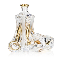 Ekskluzywny komplet do whisky BOHEMIA BAMBOO GOLD 6+1 w skrzynce z GRAWEREM