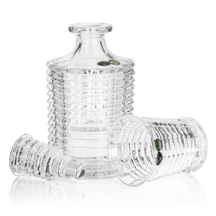 Ekskluzywny komplet do whisky BOHEMIA BLADE 6+1 w skrzynce z GRAWEREM