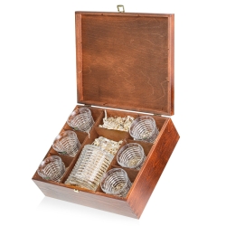 Ekskluzywny komplet do whisky BOHEMIA BLADE 6+1 w skrzynce z GRAWEREM