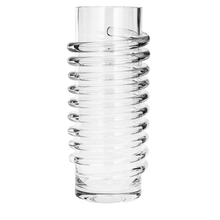 Ekskluzywny ręcznie robiony Wazon szklany na kwiaty biały HANDMADE 34 cm