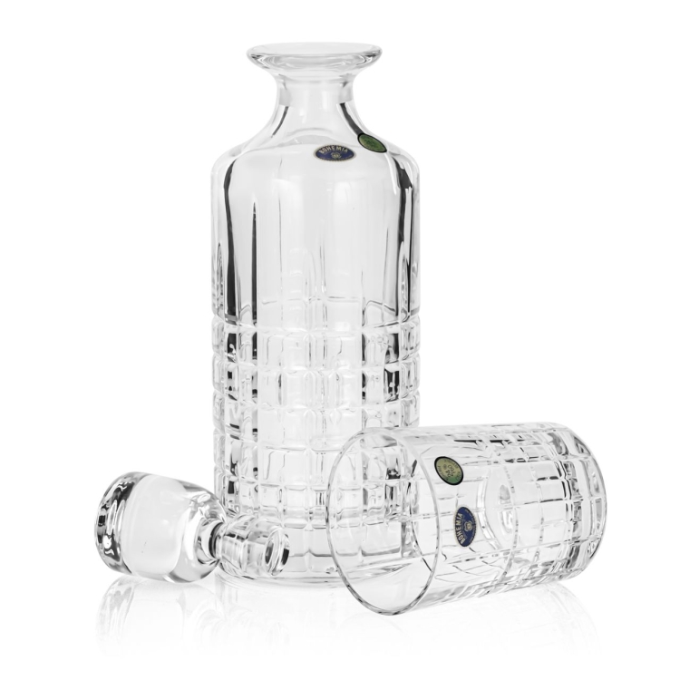 Ekskluzywny komplet do whisky BOHEMIA RICKY 6+1 w skrzynce z GRAWEREM