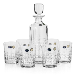 Ekskluzywny komplet do whisky BOHEMIA RICKY 6+1 w skrzynce z GRAWEREM