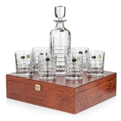 Ekskluzywny komplet do whisky BOHEMIA RICKY 6+1 w skrzynce z GRAWEREM