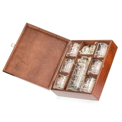 Ekskluzywny komplet do whisky BOHEMIA TARTAN 6+1 w skrzynce z GRAWEREM