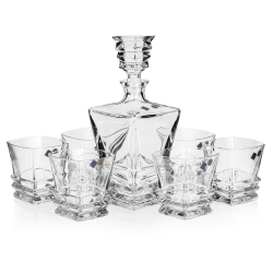 Ekskluzywny komplet do whisky BOHEMIA ROCKY 6+1 w skrzynce z GRAWEREM